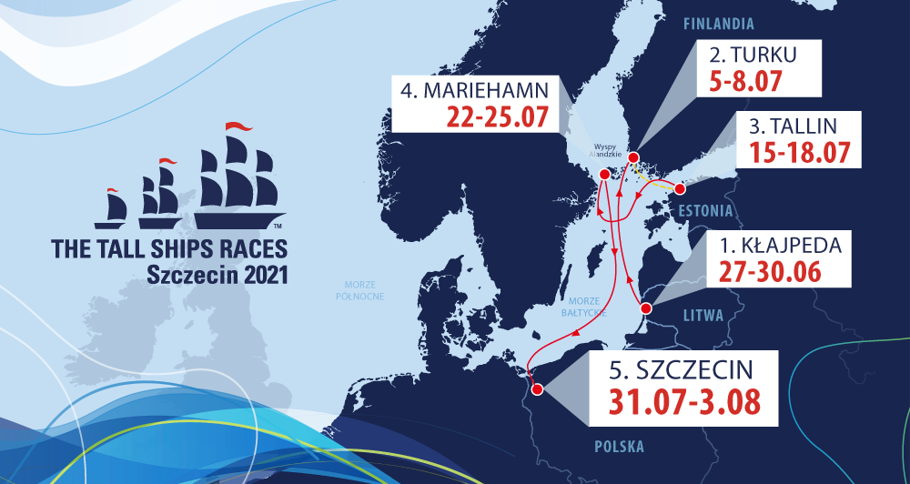 Route of The Tall Ships Races 2021